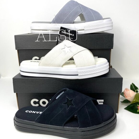 🔥HOT SALE🔥 Converse One Star Womens Size Sandal Slip Suede Egret 564144C - Picture 7 of 7